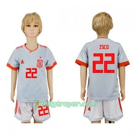 Billige Fotballdrakter Spania Isco 22 Barn VM 2018 Bortedraktsett